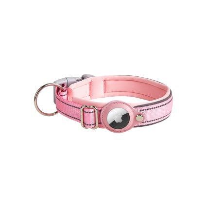 Adjustable Dog Collar and Leash Set with Tracker Slot